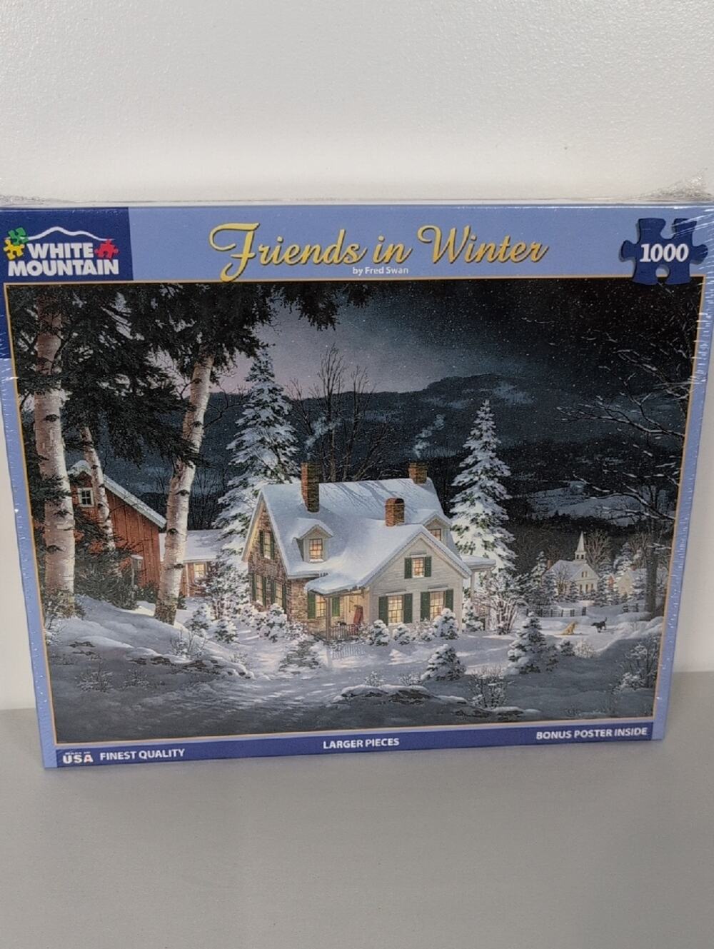 White Mountain NIB Friends in Winter 1000 Piece Puzzle
